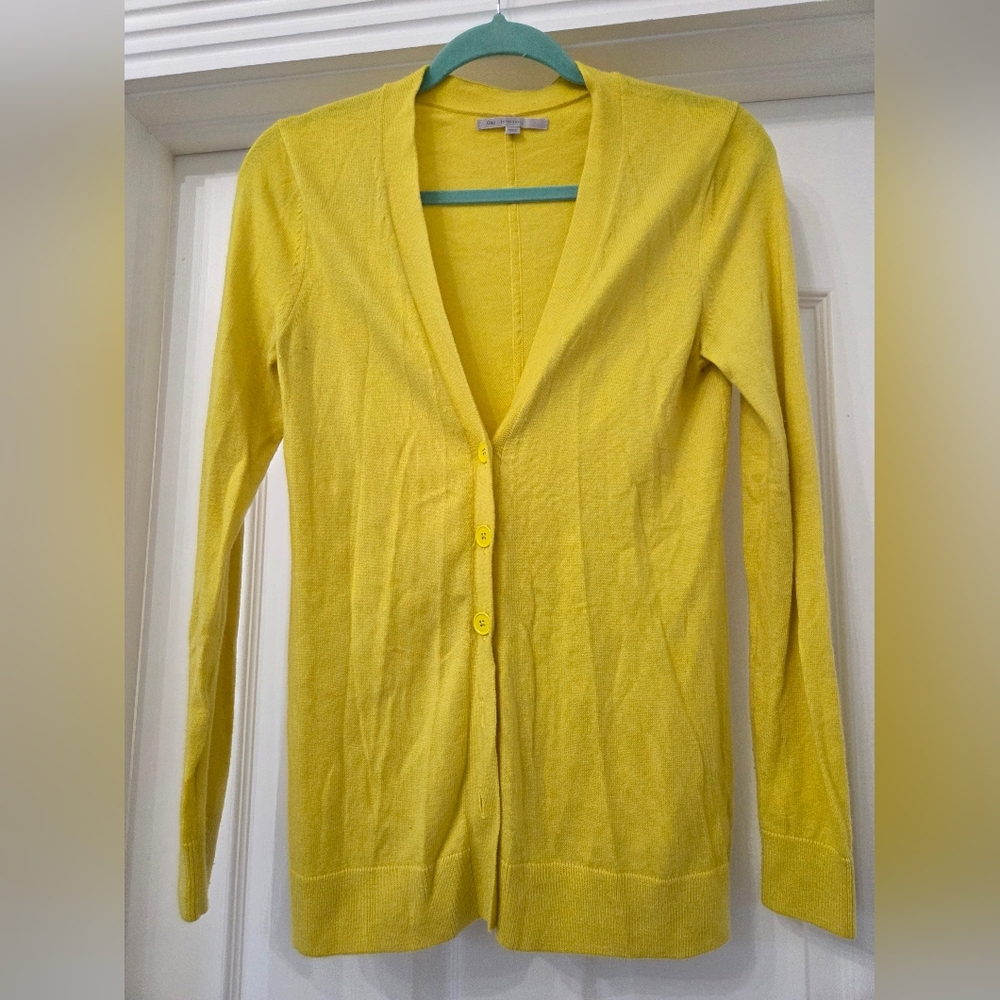 GAP Women's Bright Yellow Cardigan Sweater